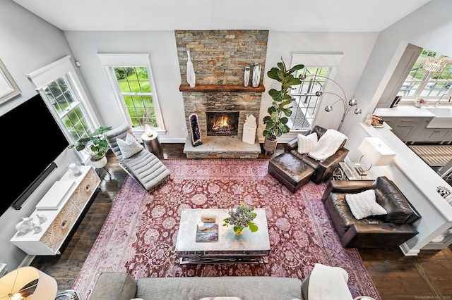 975 Flintlock Rd, Fairfield, CT 06890 - living room with a fireplace and wood finished floors