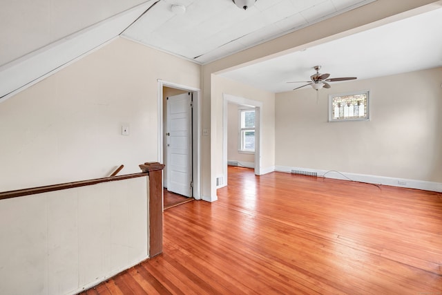 174 Franklin Ave, Stratford, CT 06614 - empty room featuring light wood-style floors, ceiling fan, and baseboards