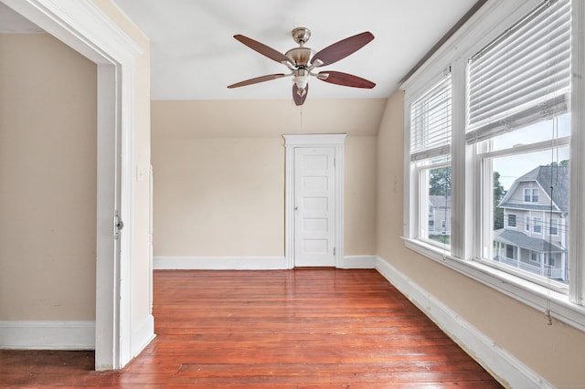 174 Franklin Ave, Stratford, CT 06614 - spare room featuring hardwood / wood-style flooring, a ceiling fan, and baseboards
