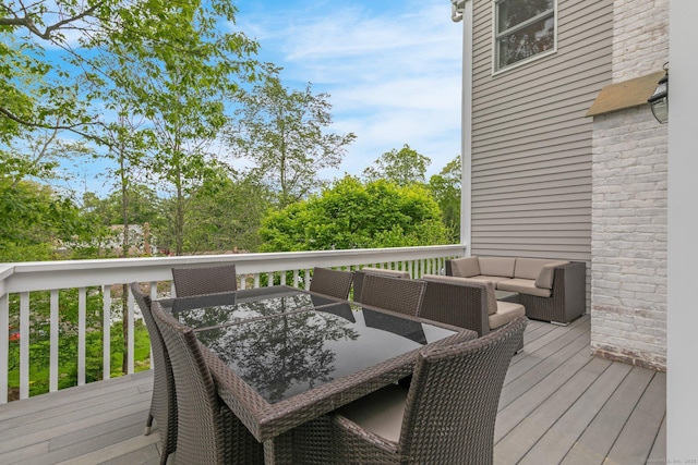 14 The Mews, Westport, CT 06880 - wooden terrace featuring outdoor dining area and an outdoor living space