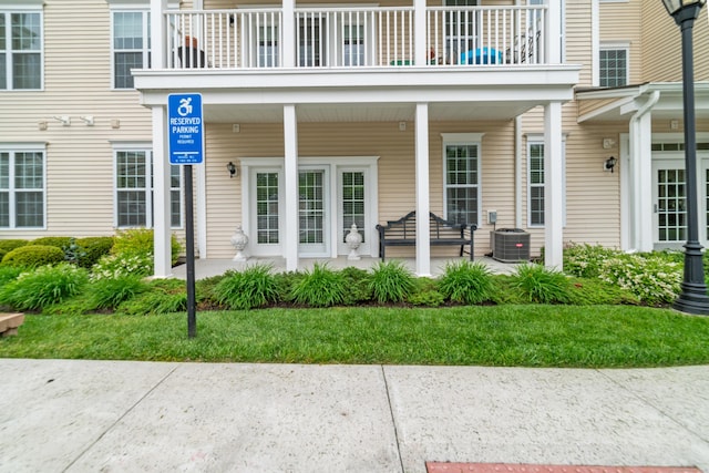 802 Center Meadow Ln Unit 802, Danbury, CT 06810 - property entrance with central AC unit and a balcony