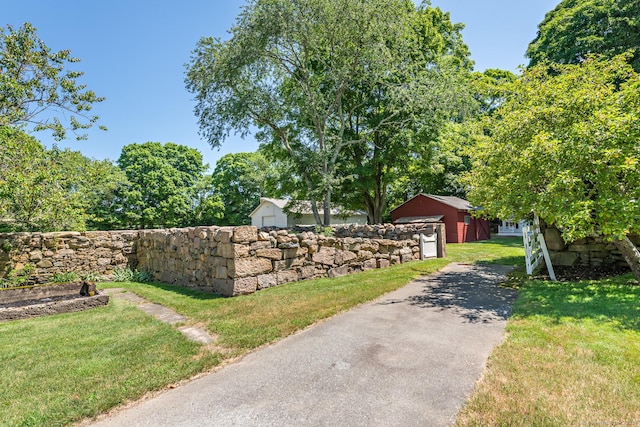 264 Taugwonk Rd, Stonington, CT 06378 - view of grassy yard featuring an outdoor structure