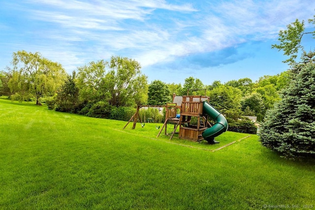 12 Fawn Ridge Dr, Brookfield, CT 06804 - view of playground with a lawn