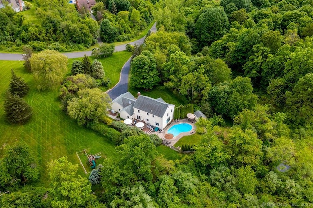 12 Fawn Ridge Dr, Brookfield, CT 06804 - drone / aerial view of a pool area
