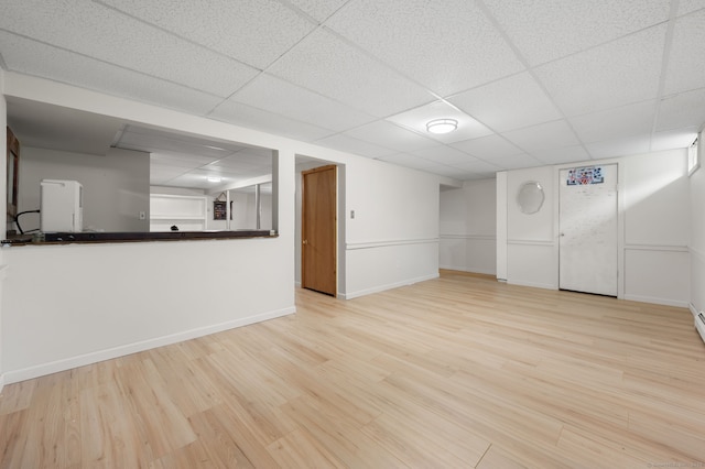 80 Farmstead Ln, Windsor, CT 06095 - finished below grade area with wood finished floors, baseboards, and a drop ceiling
