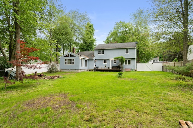 80 Farmstead Ln, Windsor, CT 06095 - rear view of property featuring a chimney and a deck