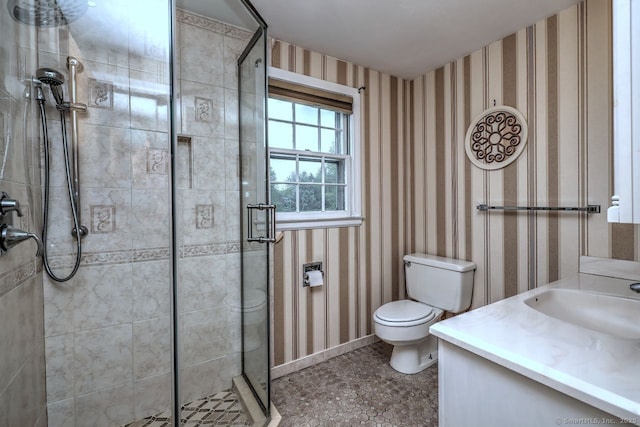 423 Baldwin Ave, Meriden, CT 06450 - full bath featuring vanity, a stall shower, and toilet