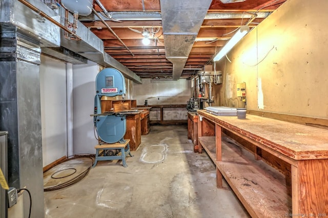 423 Baldwin Ave, Meriden, CT 06450 - unfinished below grade area featuring a workshop area