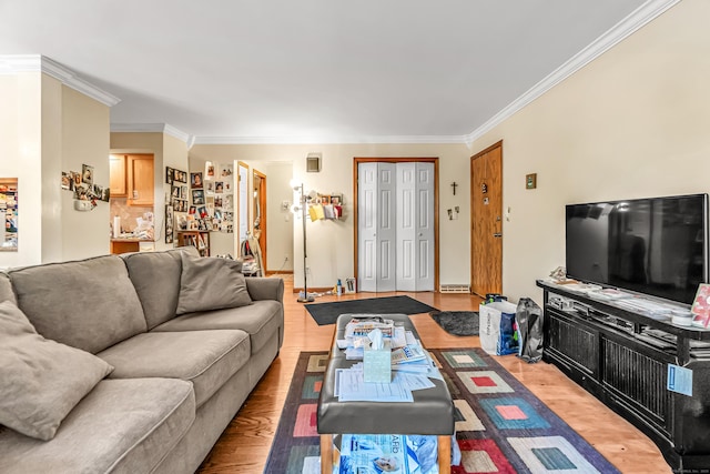 520 Vincellette St Unit C1, Bridgeport, CT 06606 - living room featuring ornamental molding and wood finished floors
