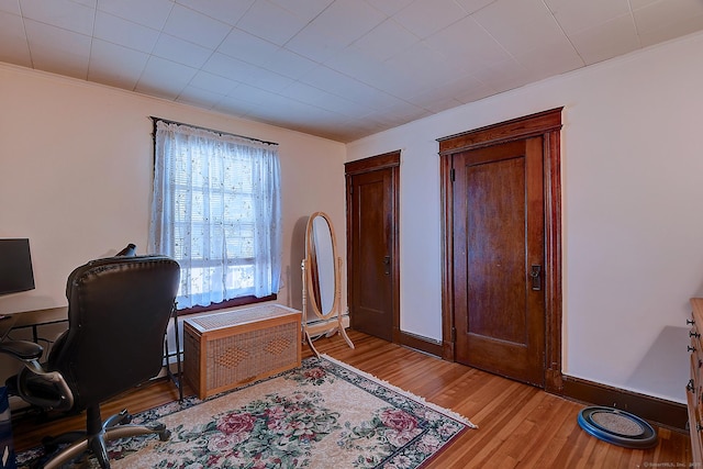 32 Columbus St, East Hartford, CT 06108 - office area with light wood-style floors and crown molding
