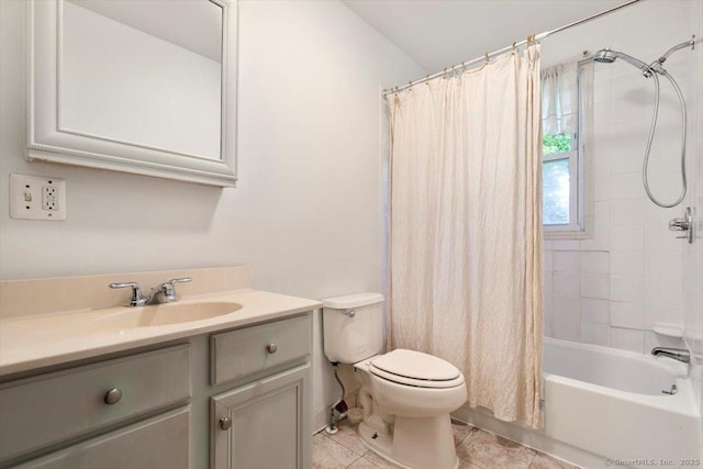 26 Shipyard Ln, Milford, CT 06460 - bathroom with vanity, toilet, tile patterned flooring, and shower / tub combo