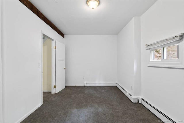 26 Shipyard Ln, Milford, CT 06460 - unfurnished room featuring dark colored carpet, baseboard heating, and baseboards
