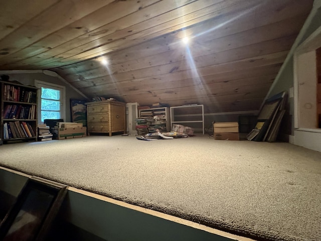 343 W Wakefield Blvd, Winchester, CT 06098 - additional living space with lofted ceiling, carpet, and wood ceiling