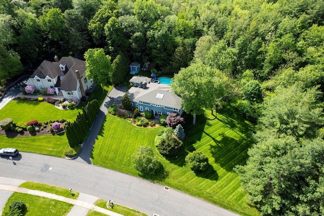 94 Southpond Rd, Glastonbury, CT 06073 - view from above of property with a heavily wooded area