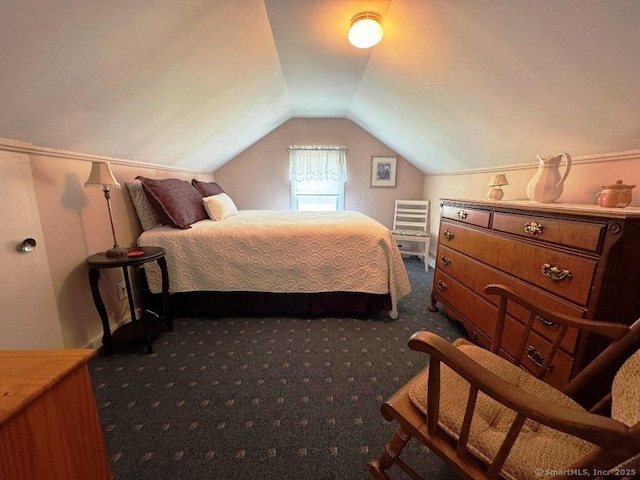 30 Cedar Ave, Wolcott, CT 06716 - bedroom with dark carpet and vaulted ceiling