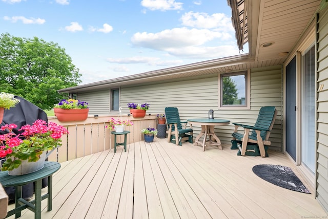 223 Beach Rd, Wolcott, CT 06716 - wooden deck with outdoor dining area