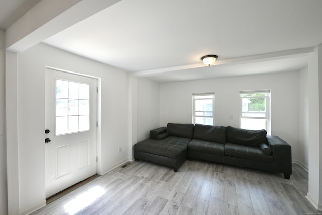 35 Church St, East Windsor, CT 06016 - living room featuring light wood-style floors and baseboards