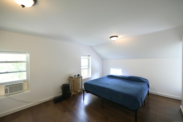 35 Church St, East Windsor, CT 06016 - bedroom featuring vaulted ceiling, wood finished floors, cooling unit, and baseboards
