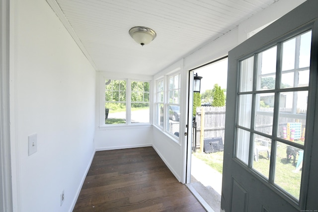 35 Church St, East Windsor, CT 06016 - unfurnished sunroom with baseboards and wood finished floors