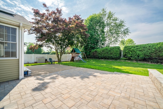 34 Fox Hill Rd, Wethersfield, CT 06109 - view of patio with a playground