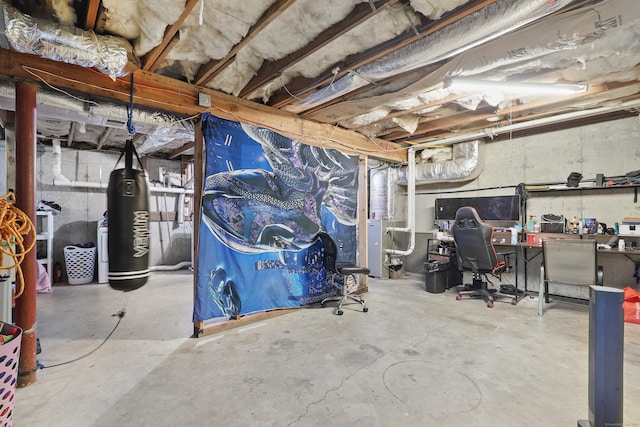 241 Wallace St, New Haven, CT 06511 - unfinished basement featuring heating unit