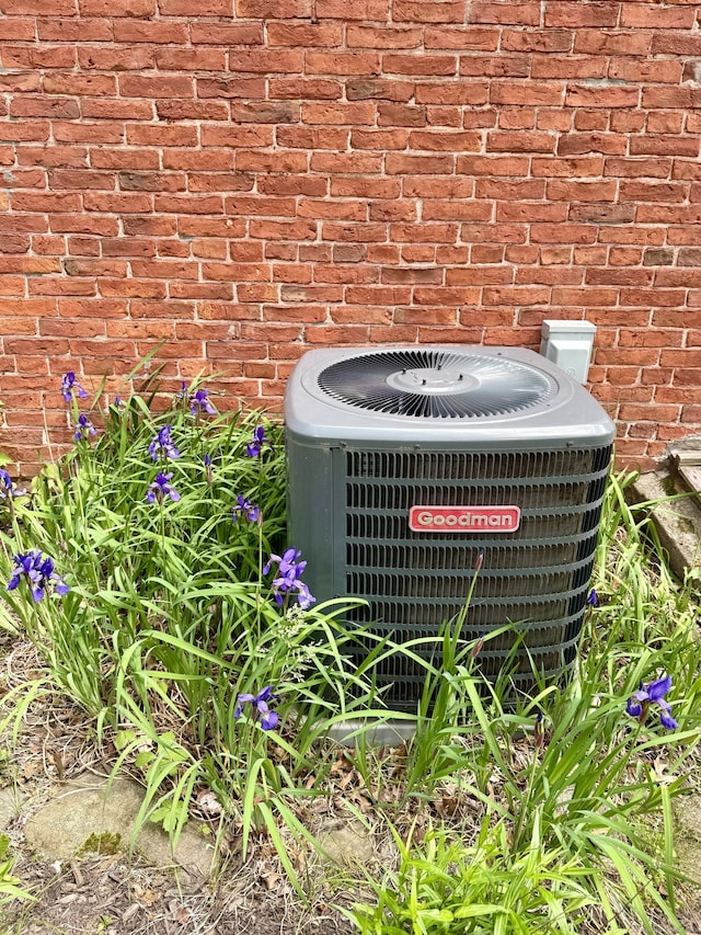 517 Wolcott Hill Rd, Wethersfield, CT 06109 - exterior view of cooling unit and brick siding