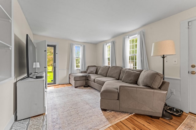 517 Wolcott Hill Rd, Wethersfield, CT 06109 - living room with healthy amount of natural light and light wood-style flooring