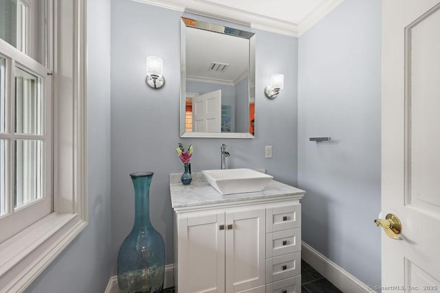 16 Oak Blf, Avon, CT 06001 - bathroom featuring ornamental molding and vanity