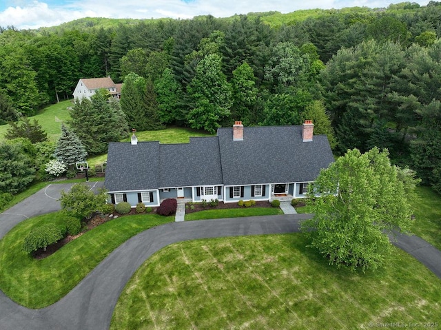 16 Oak Blf, Avon, CT 06001 - aerial view of property and surrounding area featuring a heavily wooded area