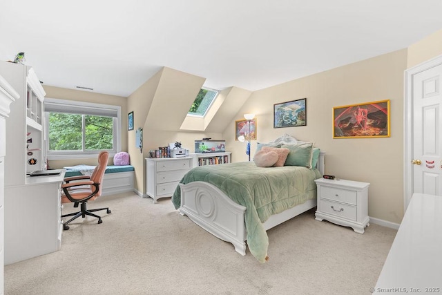 16 Oak Blf, Avon, CT 06001 - bedroom with light carpet, a skylight, and an office area
