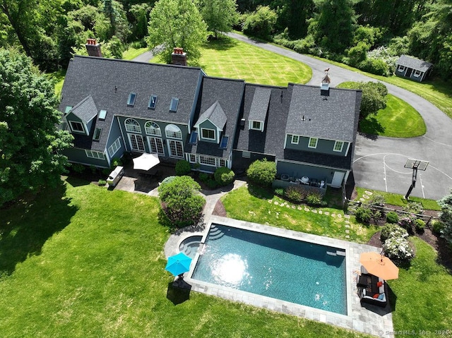16 Oak Blf, Avon, CT 06001 - aerial view of property and surrounding area with a pool area