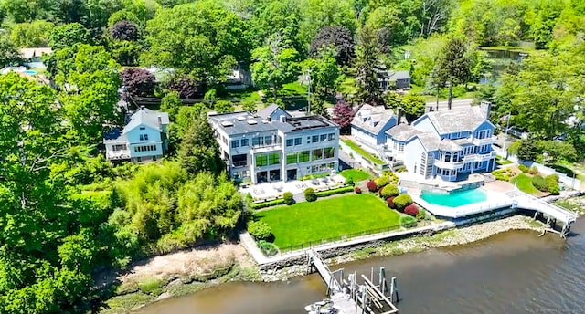 5050 Main St, Stratford, CT 06614 - bird's eye view of a large body of water and a pool area