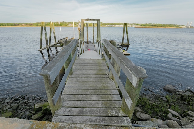 5050 Main St, Stratford, CT 06614 - dock area featuring boat lift and a water view