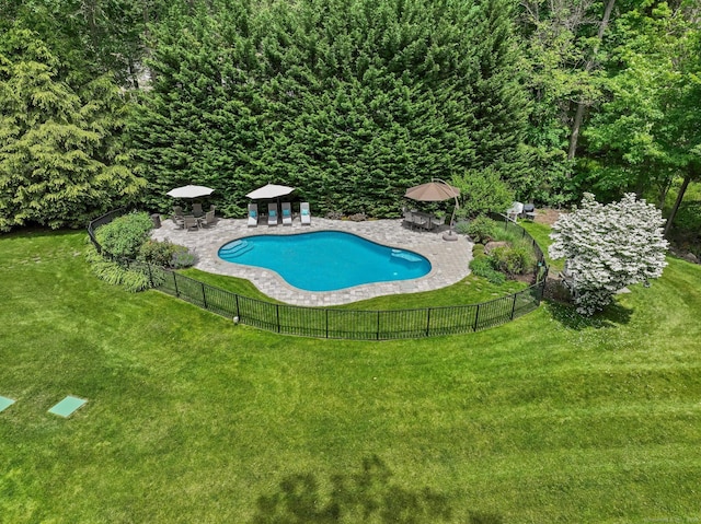 110 Florence Ln, Fairfield, CT 06824 - view of pool with a gazebo, a patio area, and outdoor dining space