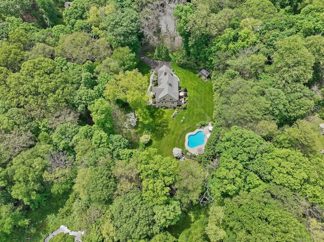 110 Florence Ln, Fairfield, CT 06824 - aerial view of property and surrounding area with a forest and a pool area