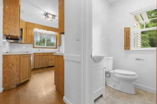 1897 Stanley St, New Britain, CT 06053 - bathroom featuring plenty of natural light, vanity, toilet, and baseboards