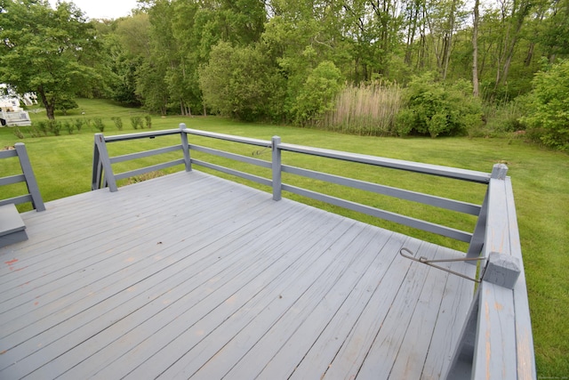 15 Valley Brook Rd, Branford, CT 06405 - wooden terrace featuring a lawn