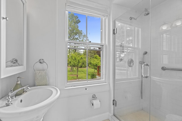 131 Elm St, Guilford, CT 06437 - full bathroom featuring a sink and a shower stall