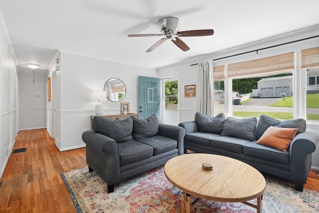 9 Waterhorse Brook Dr, Bethel, CT 06801 - living area with attic access, a ceiling fan, light wood finished floors, and baseboards
