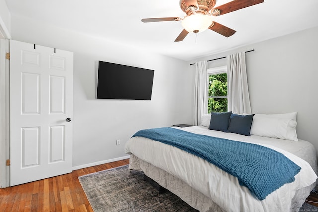 9 Waterhorse Brook Dr, Bethel, CT 06801 - bedroom featuring hardwood / wood-style floors, a ceiling fan, and baseboards