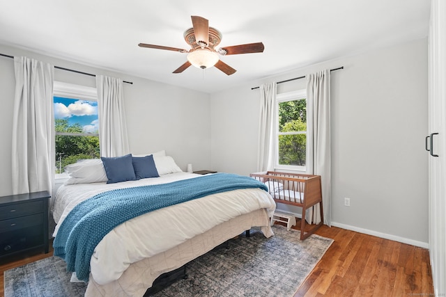 9 Waterhorse Brook Dr, Bethel, CT 06801 - bedroom featuring wood finished floors, baseboards, and a ceiling fan