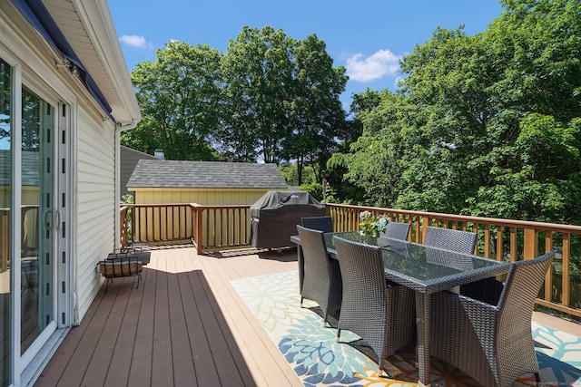 9 Waterhorse Brook Dr, Bethel, CT 06801 - deck with outdoor dining space and a grill