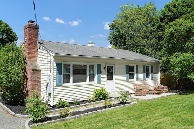 9 Waterhorse Brook Dr, Bethel, CT 06801 - view of front of property with a chimney and a patio