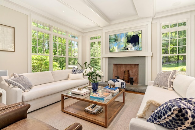 80 Compo Rd N, Westport, CT 06880 - sunroom featuring plenty of natural light, beamed ceiling, and french doors