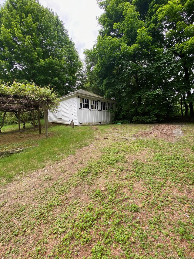 235 Long Hill Ave, Shelton, CT 06484 - view of grassy yard featuring an outdoor structure