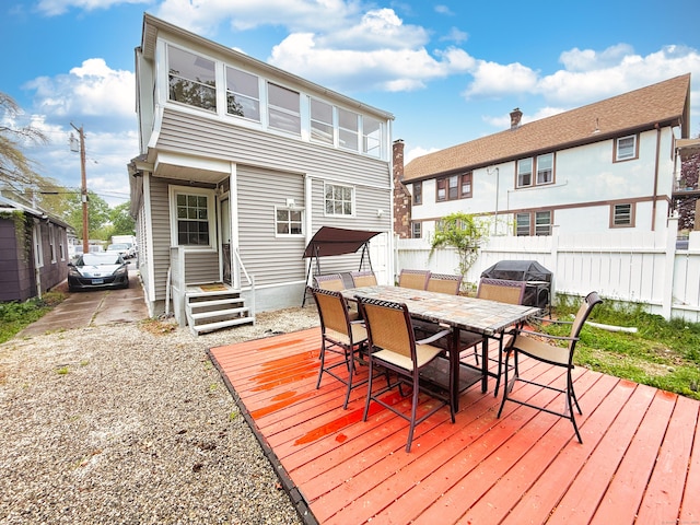 124 Richards St, West Haven, CT 06516 - deck with a grill and outdoor dining area