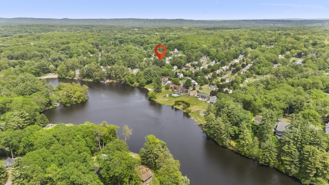 30 Buena Vista St, Farmington, CT 06085 - aerial view of property and surrounding area with a heavily wooded area and a large body of water