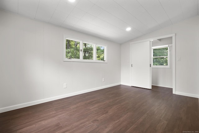 30 Buena Vista St, Farmington, CT 06085 - unfurnished bedroom featuring multiple windows, dark wood-style flooring, baseboards, lofted ceiling, and recessed lighting