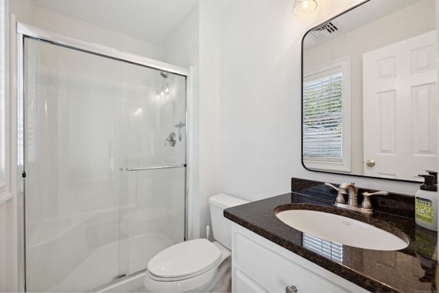 35 Bart Dr, Canton, CT 06019 - full bathroom with vanity, a shower stall, and toilet