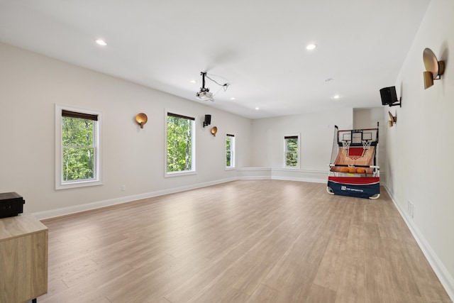 35 Bart Dr, Canton, CT 06019 - unfurnished living room with light wood finished floors, recessed lighting, and baseboards